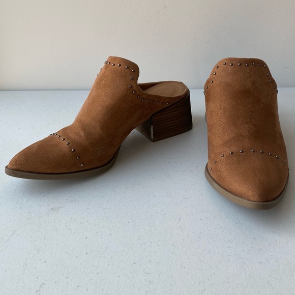 Tan Studded Suede Mules - Picture 2 of 4